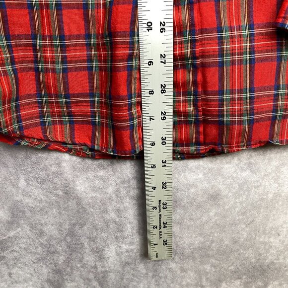 Vintage CREIGHTON Button Down Shirt Men L 16-16.5 Red Plaid Classic 70's-80's - Picture 5 of 9